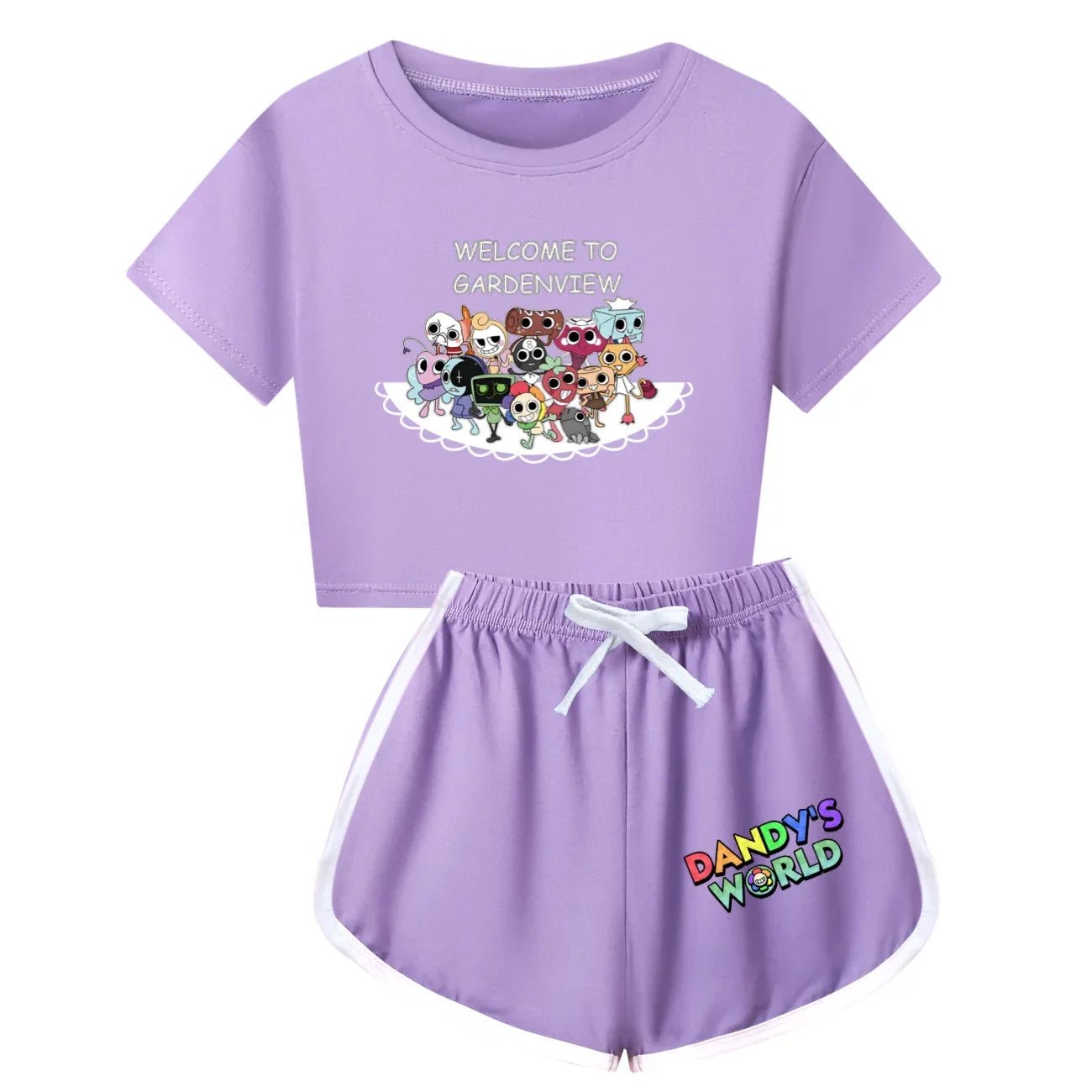 Newest Dandys World Pajamas Kids Cartoon Sleepwear Boys Daily Casual Pajamas Set Baby Girls Short Sleeve T-Shirt+Short 2pcs Sets