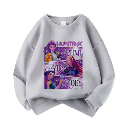 Casual Unisex  Boys Girls Movie Fans Gift Hoodie Manga Kids Huntrix Kpop Demon Hunters Children's Sweatshirt Cute Tiger Hoody