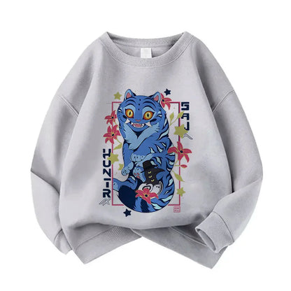 Casual Unisex  Boys Girls Movie Fans Gift Hoodie Manga Kids Huntrix Kpop Demon Hunters Children's Sweatshirt Cute Tiger Hoody