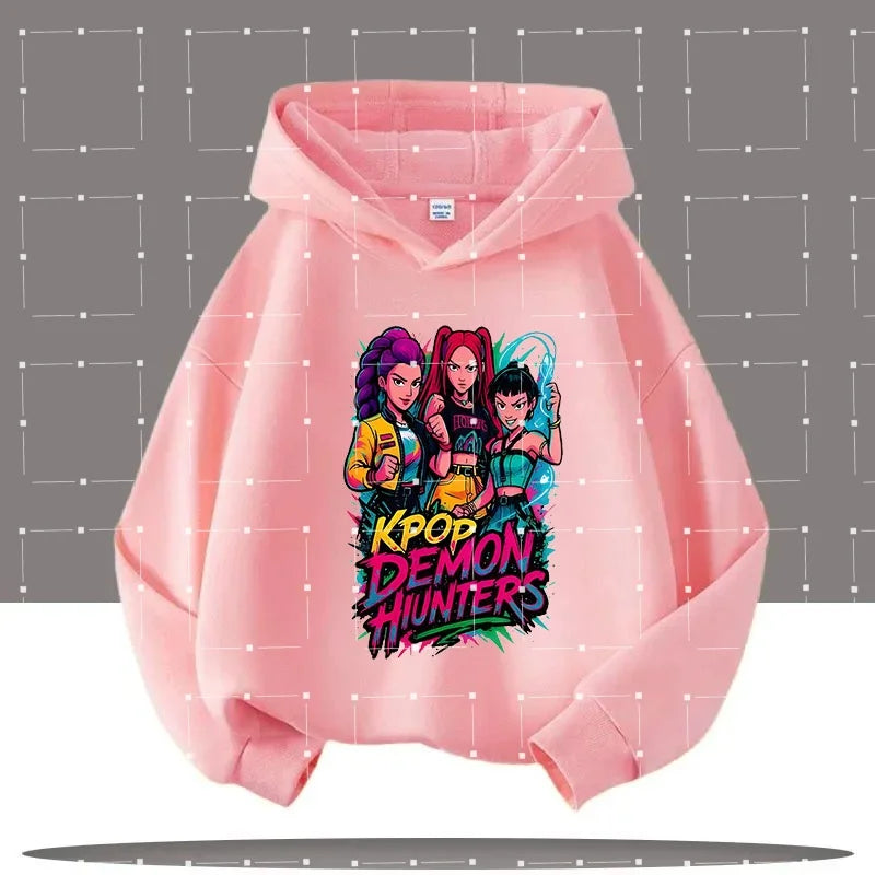 2025 KPop Demon Hunters Hoodie Fashion Rumi Sweatshirt Pullover Cute Long Sleeve Autumn Boys Girls Cartoon Y2K Hoody Sportswear