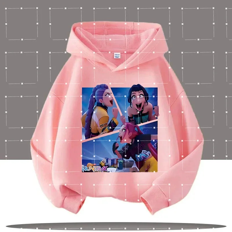 2025 KPop Demon Hunters Hoodie Fashion Rumi Sweatshirt Pullover Cute Long Sleeve Autumn Boys Girls Cartoon Y2K Hoody Sportswear