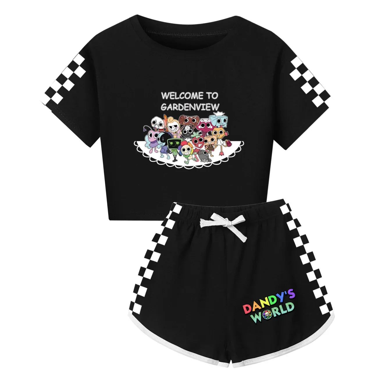 Newest Dandys World Pajamas Kids Cartoon Sleepwear Boys Daily Casual Pajamas Set Baby Girls Short Sleeve T-Shirt+Short 2pcs Sets