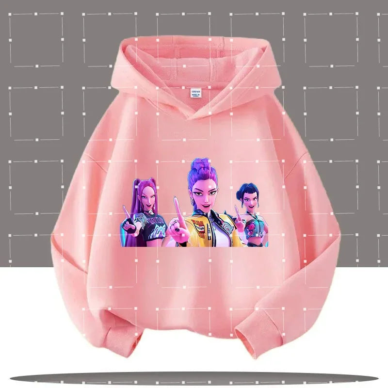 2025 KPop Demon Hunters Hoodie Fashion Rumi Sweatshirt Pullover Cute Long Sleeve Autumn Boys Girls Cartoon Y2K Hoody Sportswear