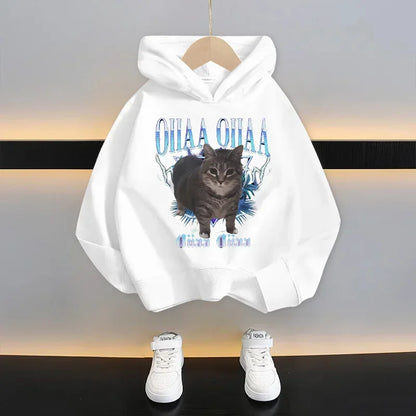 Italian Brainrot Tralalero Tralala Cartoon Fun Kid Hooded Sweatshirt Boys Girls Autumn Winter Fashion Warm Long Sleeve Hoodies