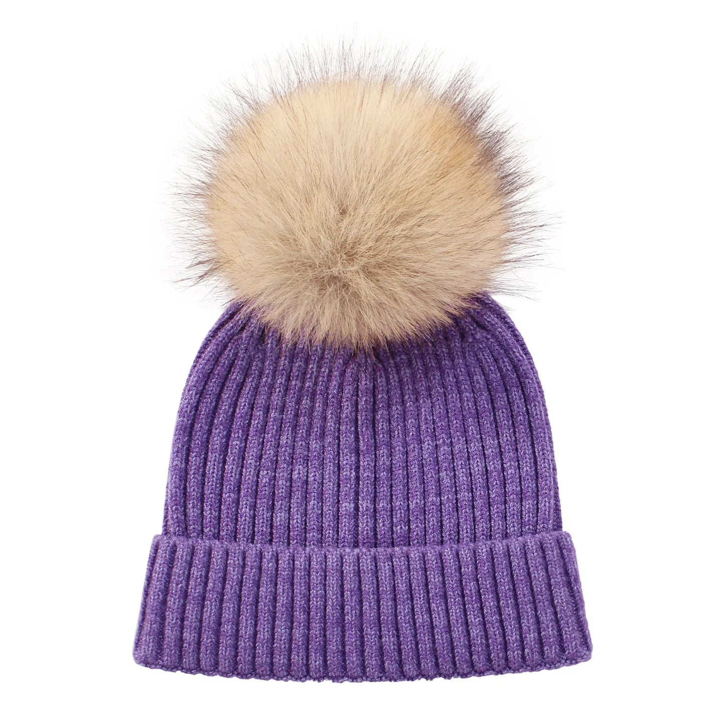 Personalized Name Big Pompom Winter Baby Hats Cute Beanies Caps Knitted Headwraps Warm Kids Crochet Infant Kids Headwear