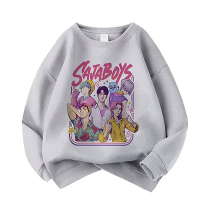 Casual Unisex  Boys Girls Movie Fans Gift Hoodie Manga Kids Huntrix Kpop Demon Hunters Children's Sweatshirt Cute Tiger Hoody