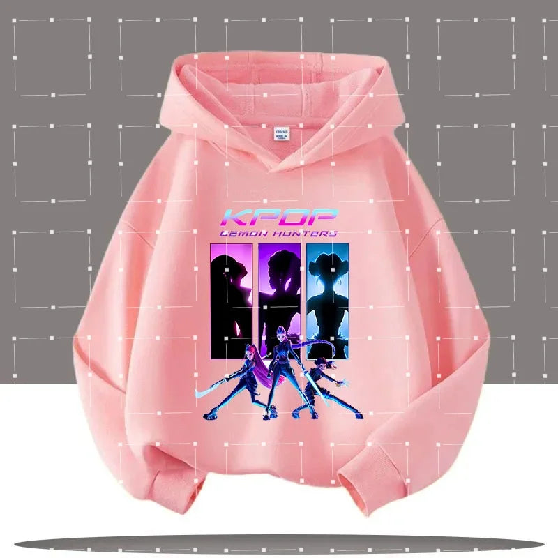 2025 KPop Demon Hunters Hoodie Fashion Rumi Sweatshirt Pullover Cute Long Sleeve Autumn Boys Girls Cartoon Y2K Hoody Sportswear
