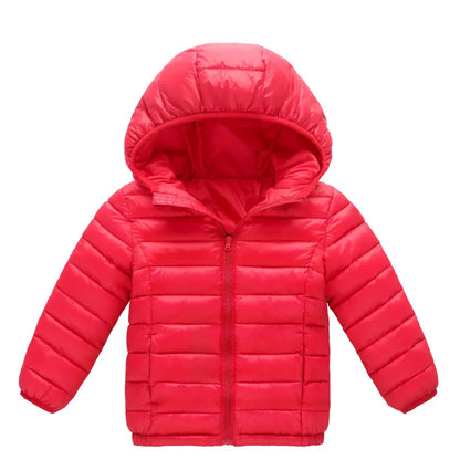 Winter Kids Warm Down Coats Autumn Children Cotton-Padded Jackets Boys Girls Clothing Baby Hooded Outerwear 3-12 Years