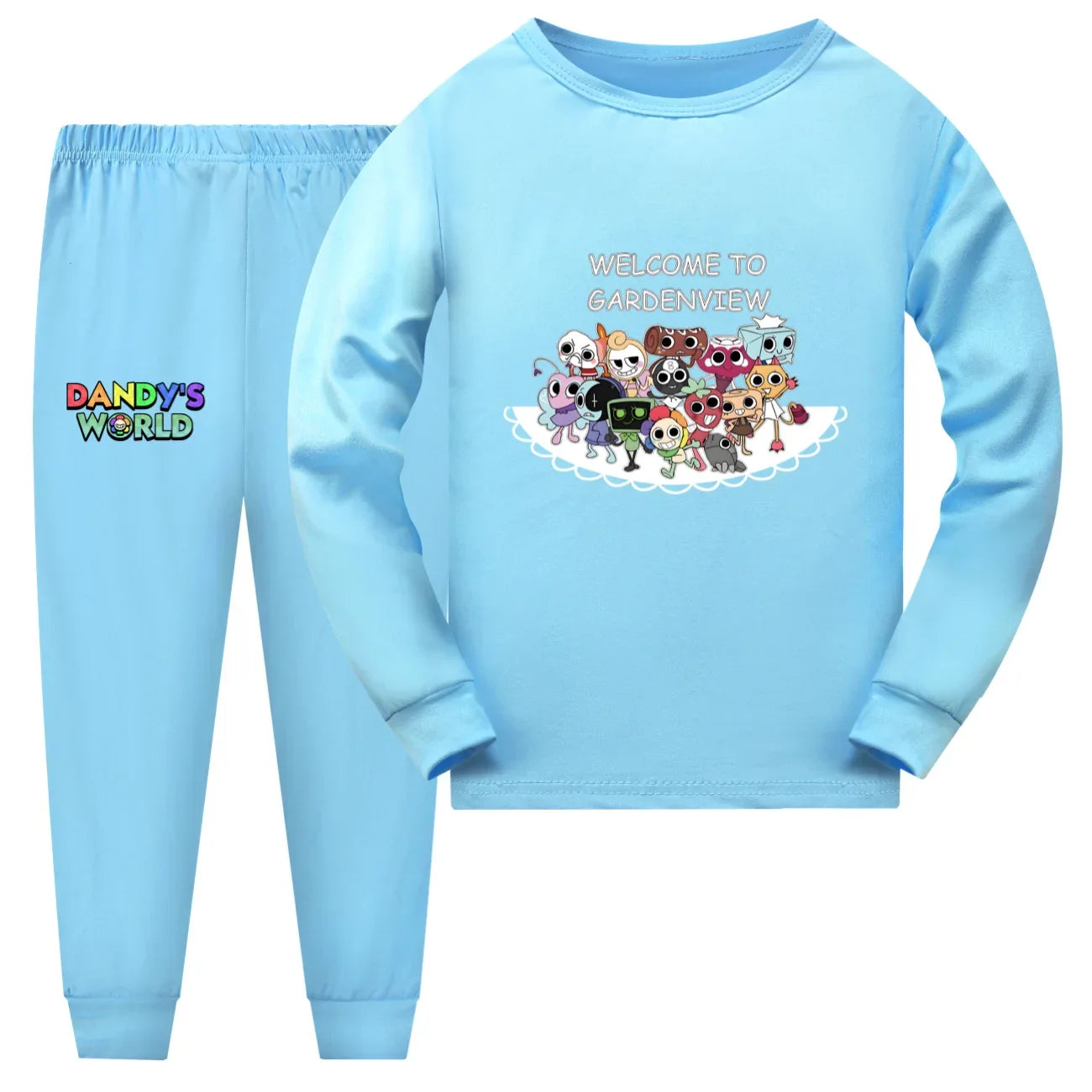 Newest Dandys World Pajamas Kids Cartoon Sleepwear Boys Daily Casual Pajamas Set Baby Girls Short Sleeve T-Shirt+Short 2pcs Sets