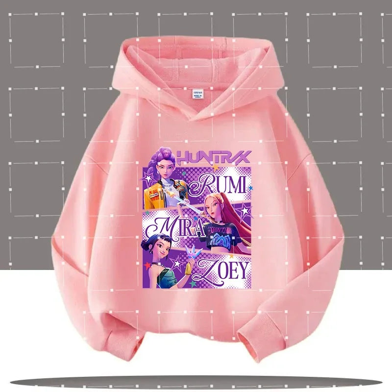 2025 KPop Demon Hunters Hoodie Fashion Rumi Sweatshirt Pullover Cute Long Sleeve Autumn Boys Girls Cartoon Y2K Hoody Sportswear