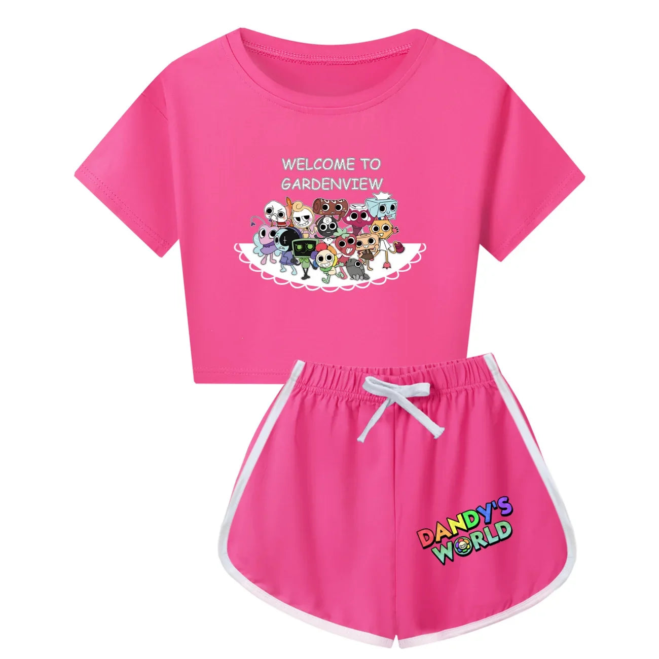 Newest Dandys World Pajamas Kids Cartoon Sleepwear Boys Daily Casual Pajamas Set Baby Girls Short Sleeve T-Shirt+Short 2pcs Sets