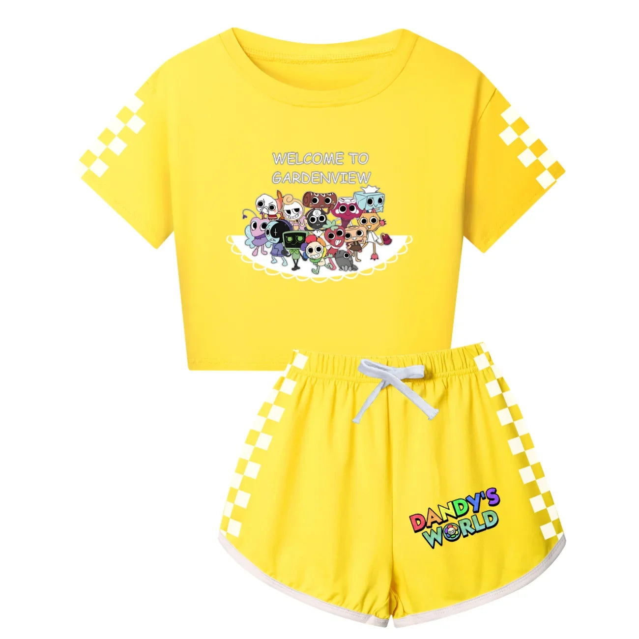 Newest Dandys World Pajamas Kids Cartoon Sleepwear Boys Daily Casual Pajamas Set Baby Girls Short Sleeve T-Shirt+Short 2pcs Sets