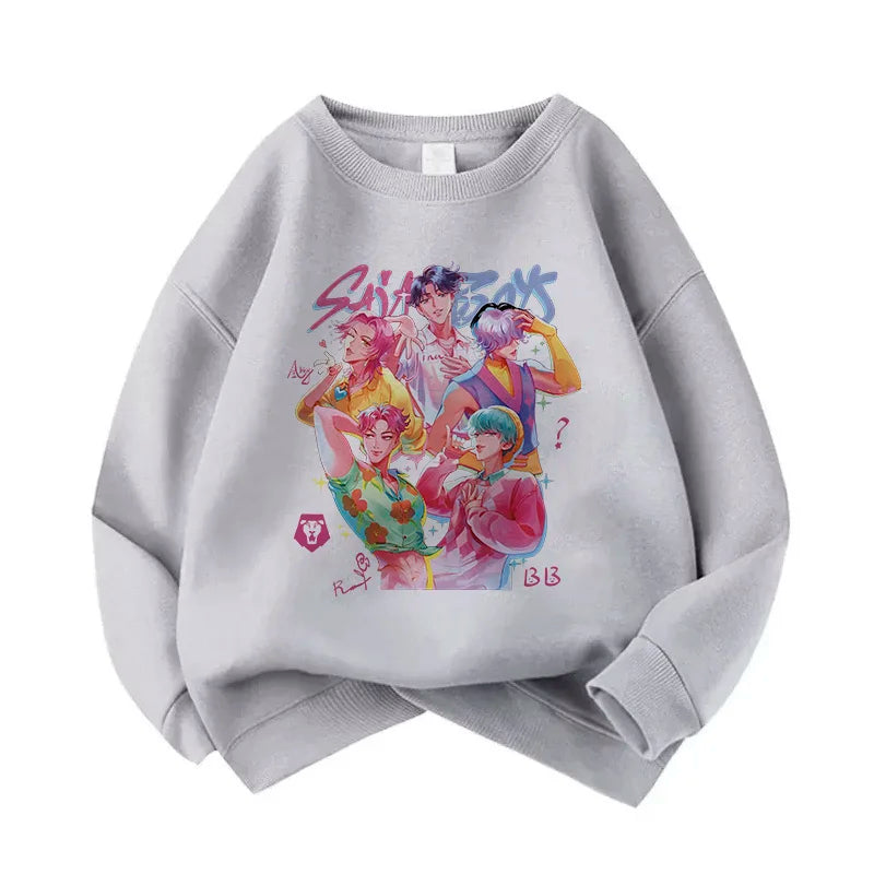 Casual Unisex  Boys Girls Movie Fans Gift Hoodie Manga Kids Huntrix Kpop Demon Hunters Children's Sweatshirt Cute Tiger Hoody