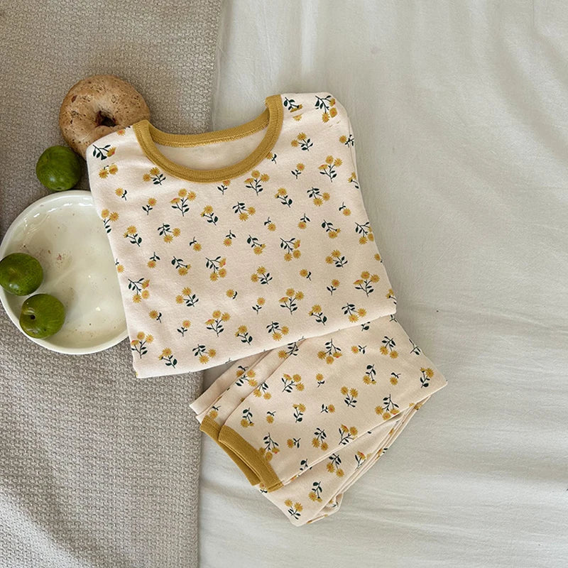 Winter Children's Pajamas Home Clothes Boys And Girls' Baby Warm Autumn Clothes Suit Long Sleeves+ Pants Baby Kids Underwear Set