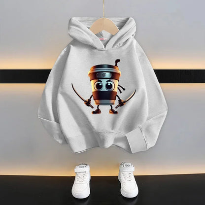 Italian Brainrot Tralalero Tralala Cartoon Fun Kid Hooded Sweatshirt Boys Girls Autumn Winter Fashion Warm Long Sleeve Hoodies