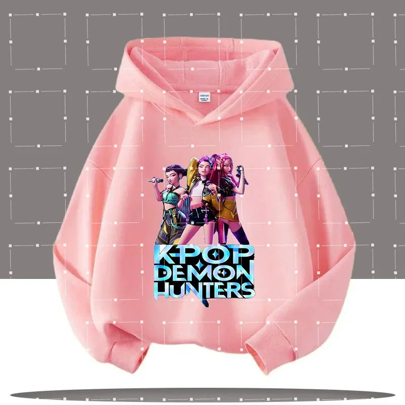 2025 KPop Demon Hunters Hoodie Fashion Rumi Sweatshirt Pullover Cute Long Sleeve Autumn Boys Girls Cartoon Y2K Hoody Sportswear