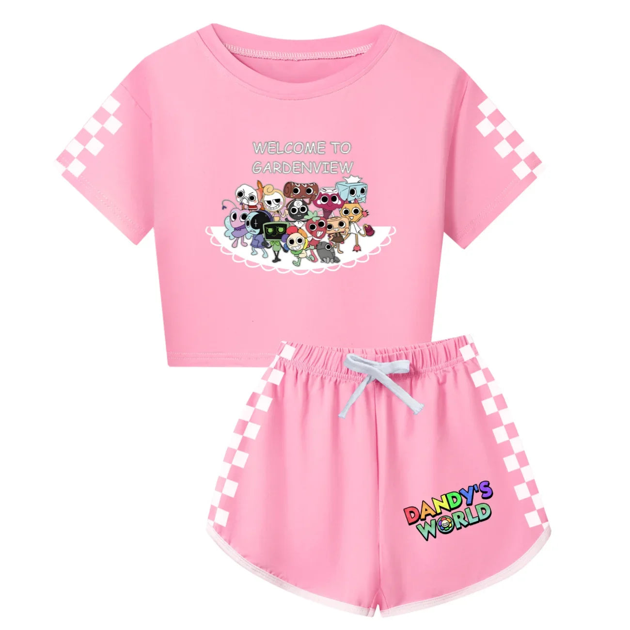 Newest Dandys World Pajamas Kids Cartoon Sleepwear Boys Daily Casual Pajamas Set Baby Girls Short Sleeve T-Shirt+Short 2pcs Sets