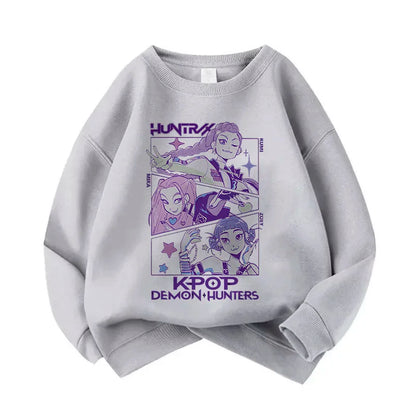 Casual Unisex  Boys Girls Movie Fans Gift Hoodie Manga Kids Huntrix Kpop Demon Hunters Children's Sweatshirt Cute Tiger Hoody