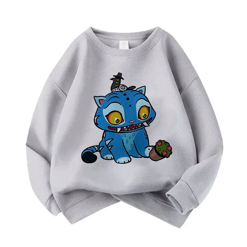 Casual Unisex  Boys Girls Movie Fans Gift Hoodie Manga Kids Huntrix Kpop Demon Hunters Children's Sweatshirt Cute Tiger Hoody