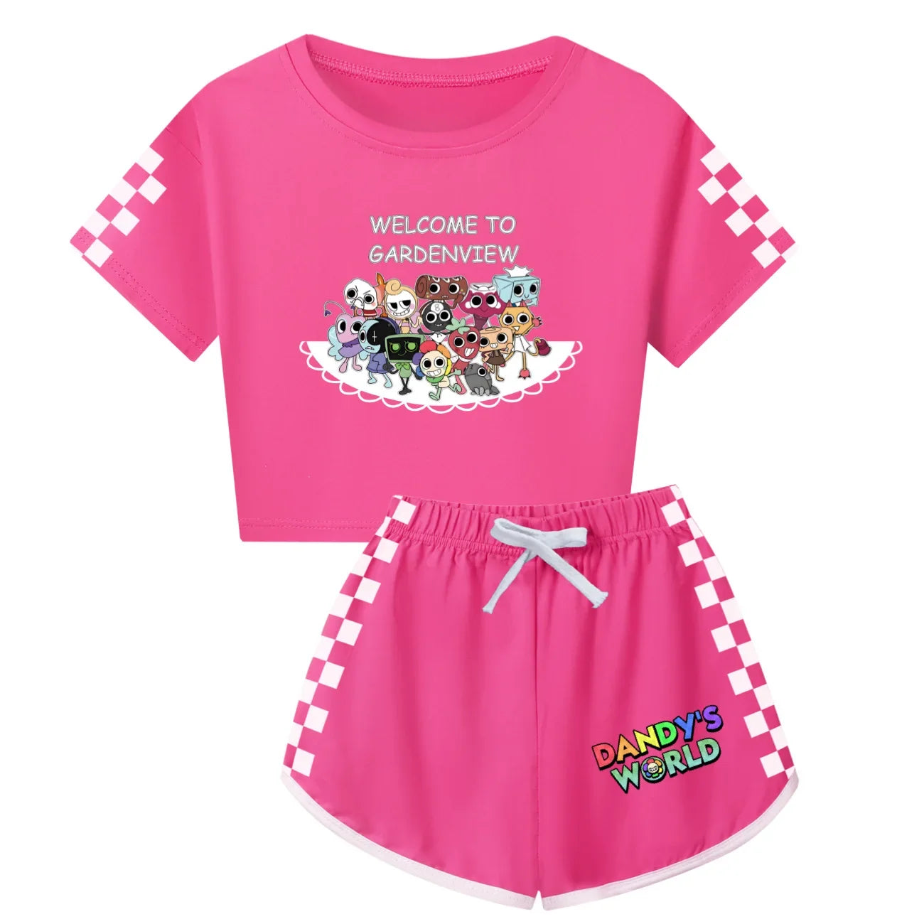 Newest Dandys World Pajamas Kids Cartoon Sleepwear Boys Daily Casual Pajamas Set Baby Girls Short Sleeve T-Shirt+Short 2pcs Sets