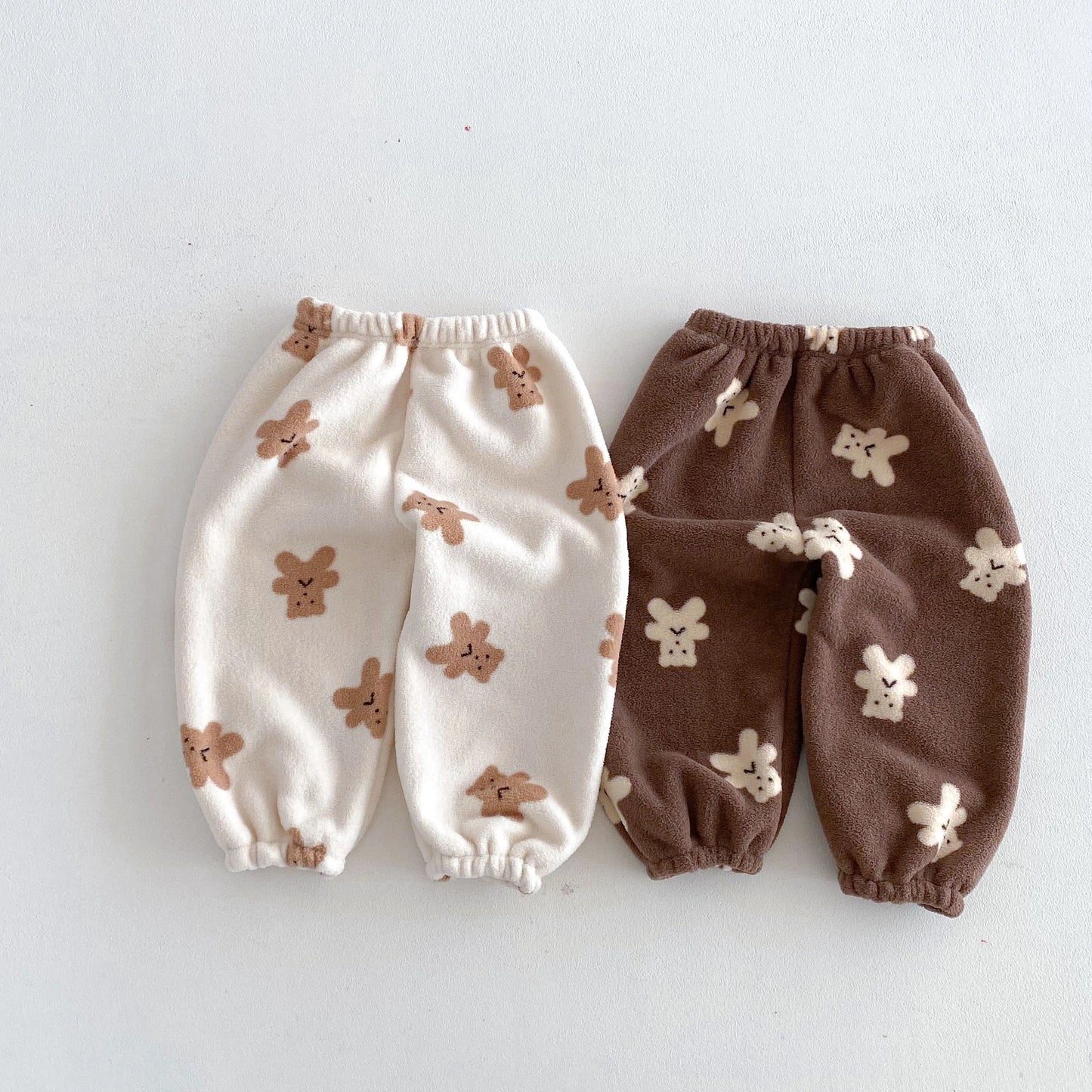 1-7Age Kids Cartoon Plush Pants Cartoon Full Print Pajamas Pants ;Lovely Soft Loose All-match Pants For Baby Boys Girl Home Wear