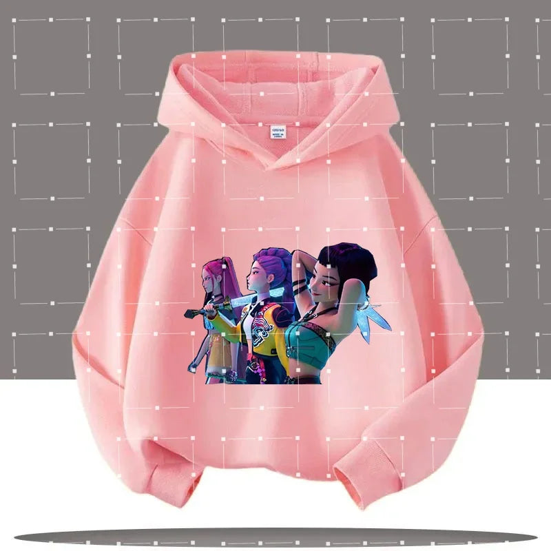 2025 KPop Demon Hunters Hoodie Fashion Rumi Sweatshirt Pullover Cute Long Sleeve Autumn Boys Girls Cartoon Y2K Hoody Sportswear