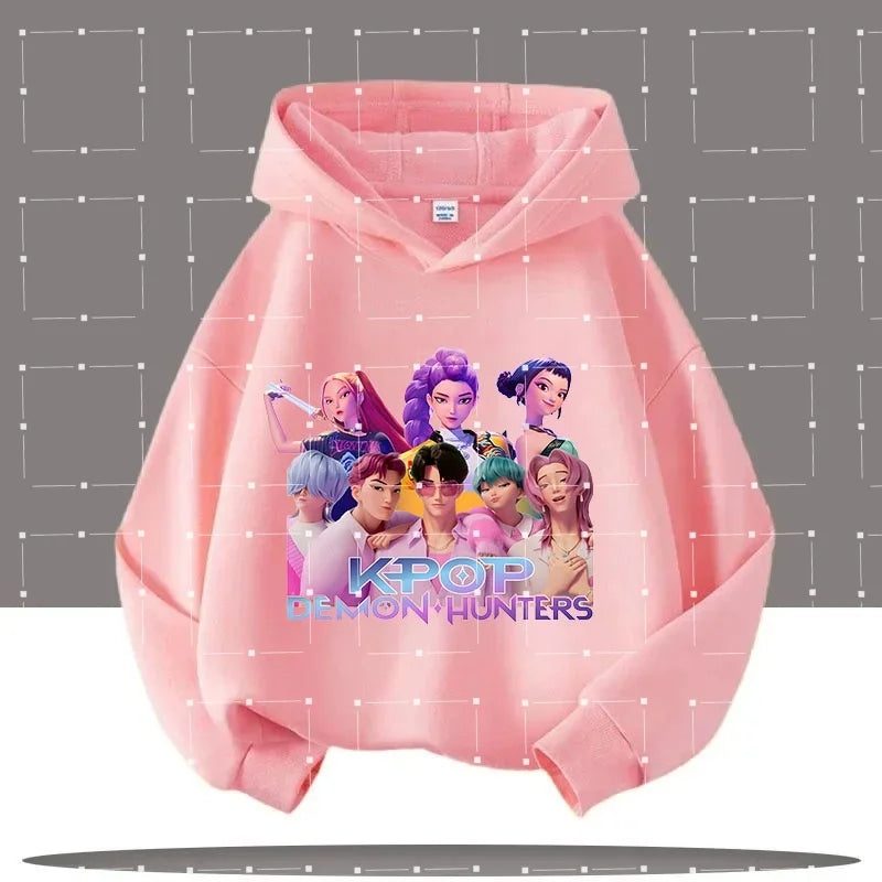 2025 KPop Demon Hunters Hoodie Fashion Rumi Sweatshirt Pullover Cute Long Sleeve Autumn Boys Girls Cartoon Y2K Hoody Sportswear