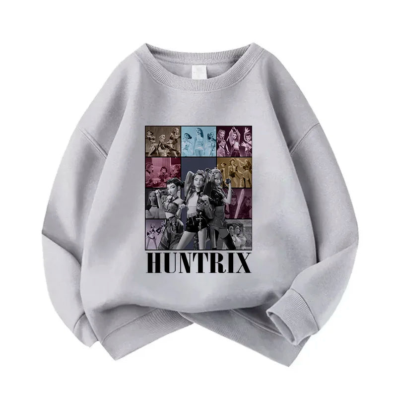 Casual Unisex  Boys Girls Movie Fans Gift Hoodie Manga Kids Huntrix Kpop Demon Hunters Children's Sweatshirt Cute Tiger Hoody