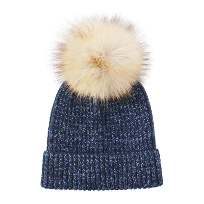 Personalized Name Big Pompom Winter Baby Hats Cute Beanies Caps Knitted Headwraps Warm Kids Crochet Infant Kids Headwear