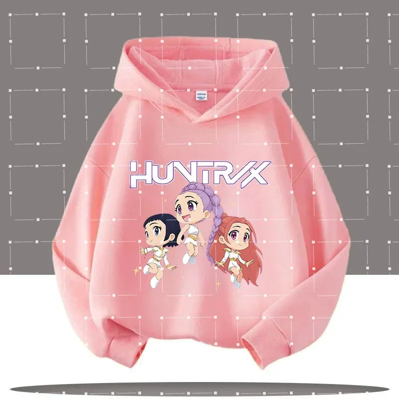 2025 KPop Demon Hunters Hoodie Fashion Rumi Sweatshirt Pullover Cute Long Sleeve Autumn Boys Girls Cartoon Y2K Hoody Sportswear