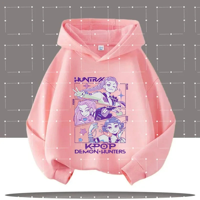 2025 KPop Demon Hunters Hoodie Fashion Rumi Sweatshirt Pullover Cute Long Sleeve Autumn Boys Girls Cartoon Y2K Hoody Sportswear
