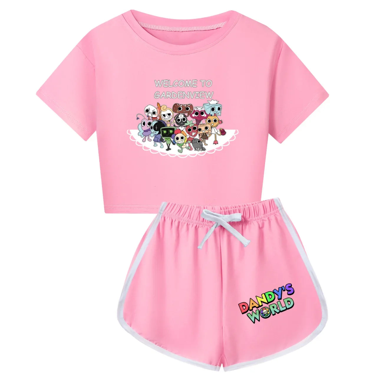 Newest Dandys World Pajamas Kids Cartoon Sleepwear Boys Daily Casual Pajamas Set Baby Girls Short Sleeve T-Shirt+Short 2pcs Sets