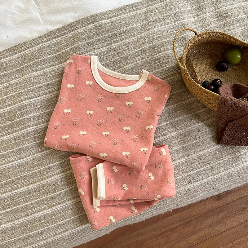 Winter Children's Pajamas Home Clothes Boys And Girls' Baby Warm Autumn Clothes Suit Long Sleeves+ Pants Baby Kids Underwear Set