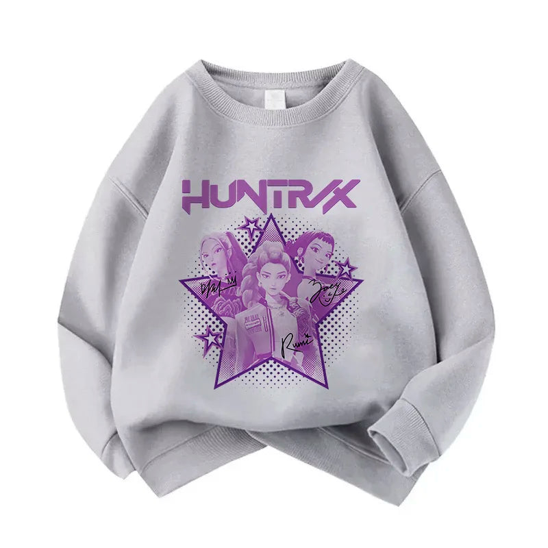 Casual Unisex  Boys Girls Movie Fans Gift Hoodie Manga Kids Huntrix Kpop Demon Hunters Children's Sweatshirt Cute Tiger Hoody