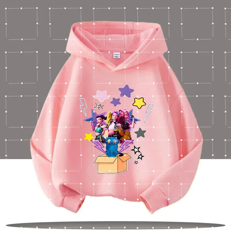 2025 KPop Demon Hunters Hoodie Fashion Rumi Sweatshirt Pullover Cute Long Sleeve Autumn Boys Girls Cartoon Y2K Hoody Sportswear