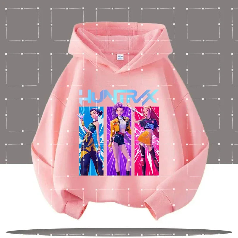 2025 KPop Demon Hunters Hoodie Fashion Rumi Sweatshirt Pullover Cute Long Sleeve Autumn Boys Girls Cartoon Y2K Hoody Sportswear