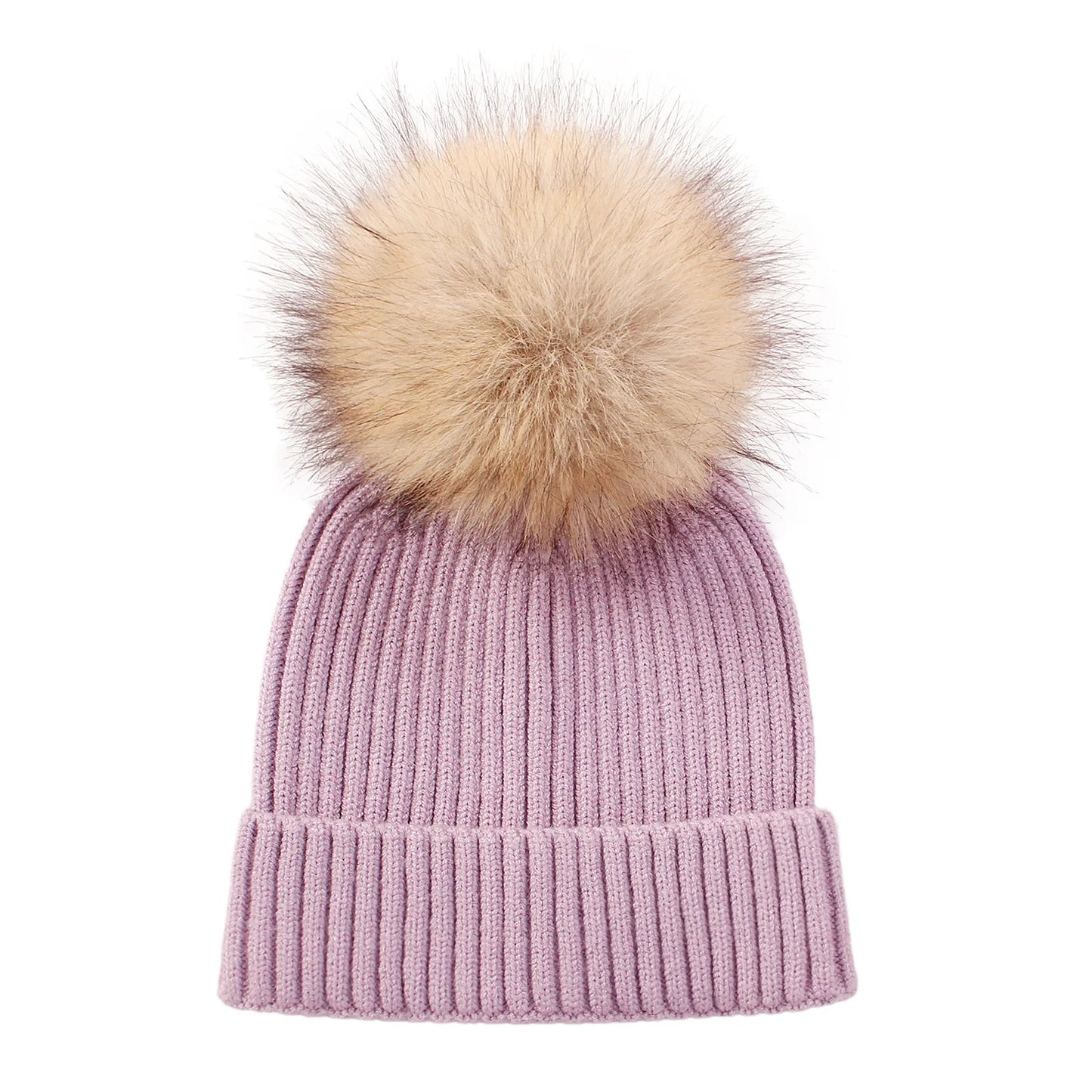 Personalized Name Big Pompom Winter Baby Hats Cute Beanies Caps Knitted Headwraps Warm Kids Crochet Infant Kids Headwear