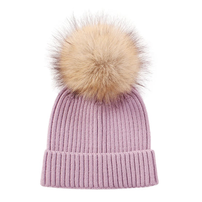 Personalized Name Big Pompom Winter Baby Hats Cute Beanies Caps Knitted Headwraps Warm Kids Crochet Infant Kids Headwear