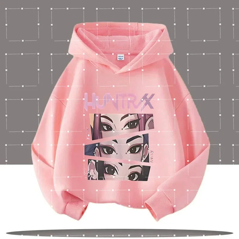2025 KPop Demon Hunters Hoodie Fashion Rumi Sweatshirt Pullover Cute Long Sleeve Autumn Boys Girls Cartoon Y2K Hoody Sportswear