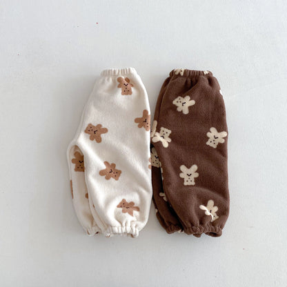 1-7Age Kids Cartoon Plush Pants Cartoon Full Print Pajamas Pants ;Lovely Soft Loose All-match Pants For Baby Boys Girl Home Wear