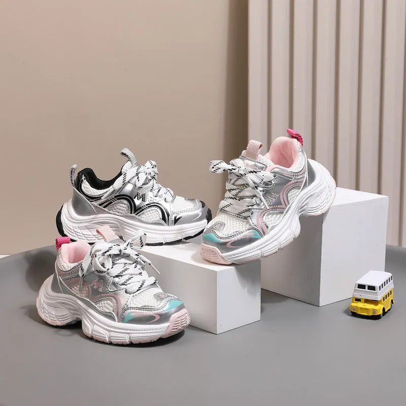 New Spring Children Shoes Mesh Breathable Toddler Girls Sport Shoes Outdoor Tennis Soft Sole None-slip Fashion Boys Sneakers