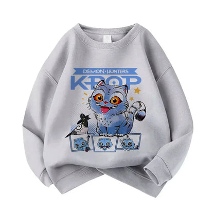 Casual Unisex  Boys Girls Movie Fans Gift Hoodie Manga Kids Huntrix Kpop Demon Hunters Children's Sweatshirt Cute Tiger Hoody