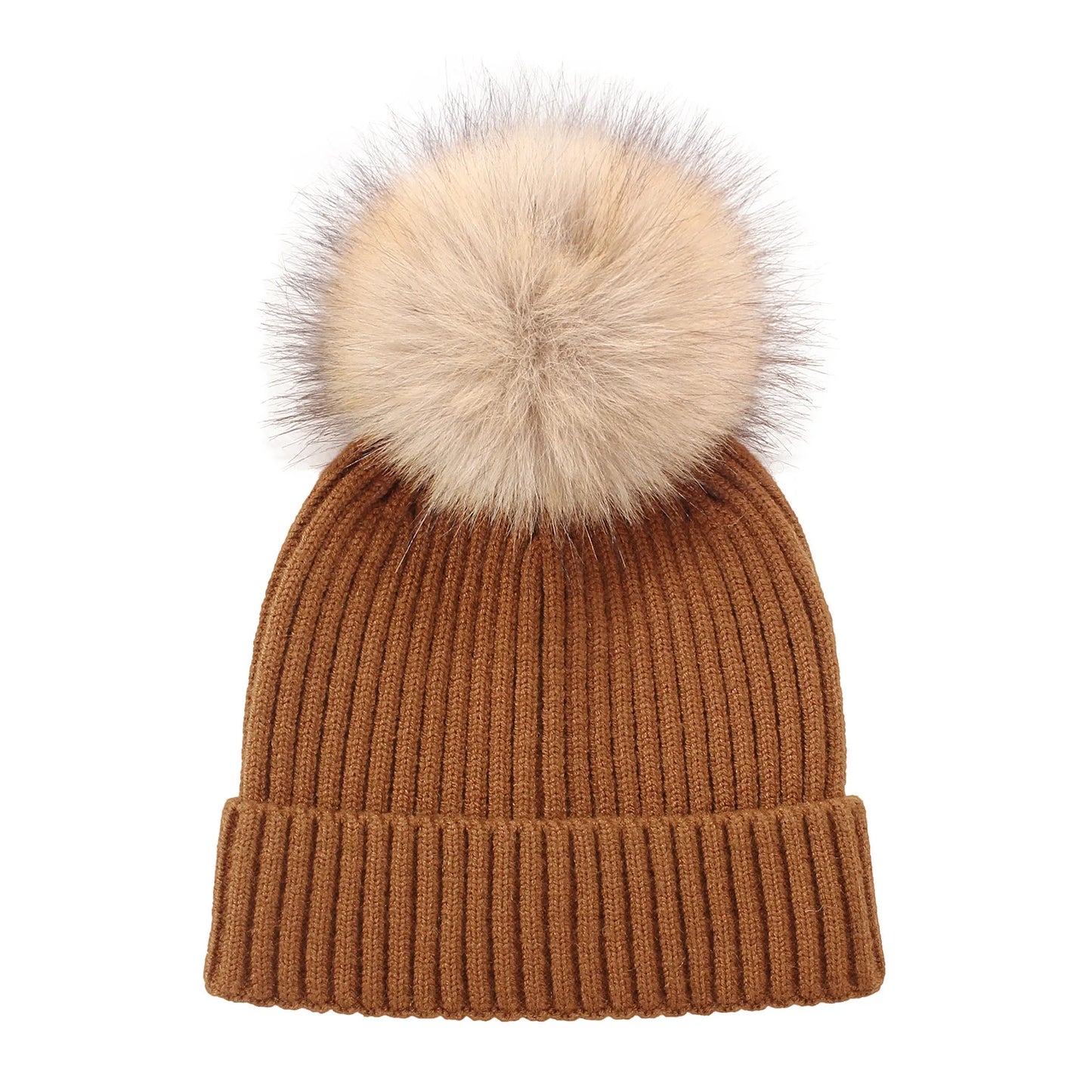 Personalized Name Big Pompom Winter Baby Hats Cute Beanies Caps Knitted Headwraps Warm Kids Crochet Infant Kids Headwear