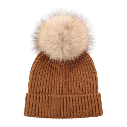 Personalized Name Big Pompom Winter Baby Hats Cute Beanies Caps Knitted Headwraps Warm Kids Crochet Infant Kids Headwear