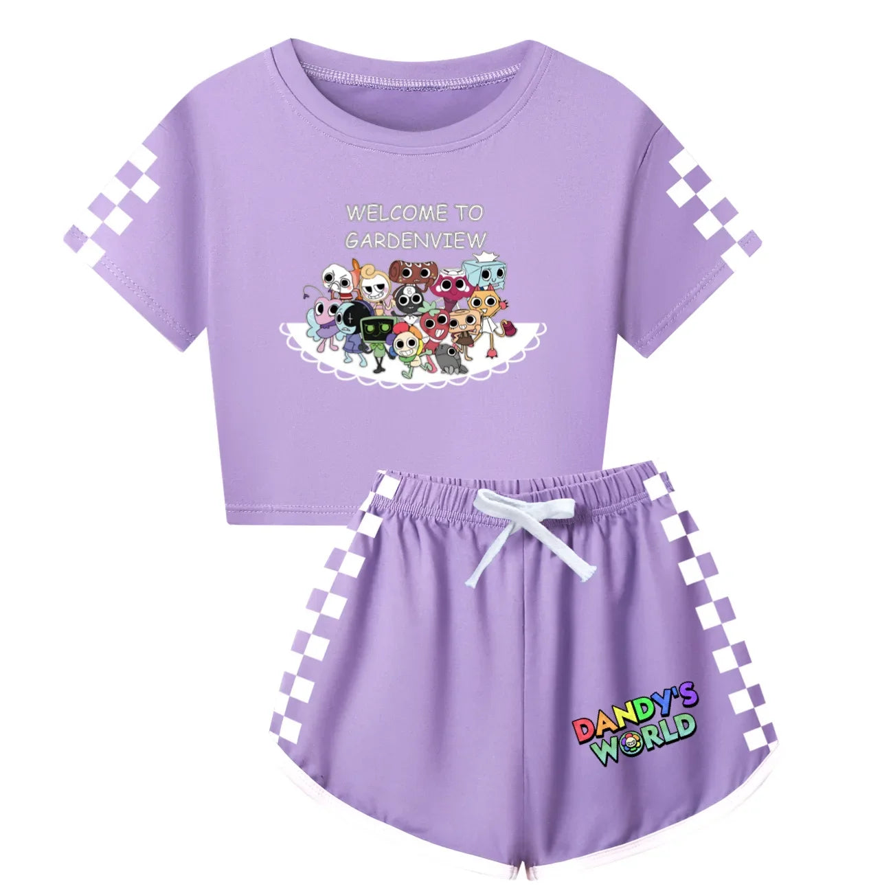 Newest Dandys World Pajamas Kids Cartoon Sleepwear Boys Daily Casual Pajamas Set Baby Girls Short Sleeve T-Shirt+Short 2pcs Sets