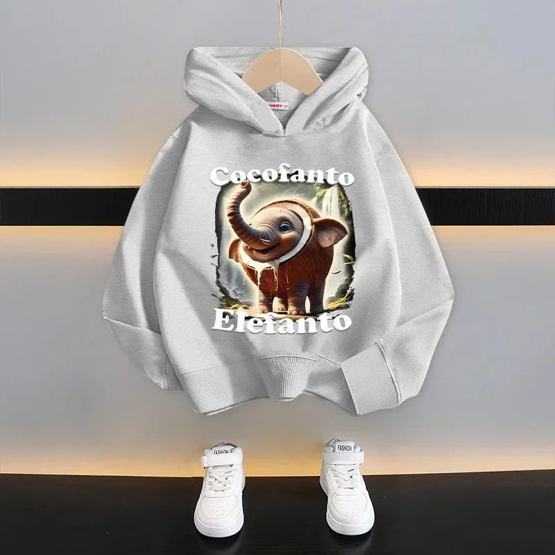 Italian Brainrot Tralalero Tralala Cartoon Fun Kid Hooded Sweatshirt Boys Girls Autumn Winter Fashion Warm Long Sleeve Hoodies