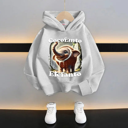 Italian Brainrot Tralalero Tralala Cartoon Fun Kid Hooded Sweatshirt Boys Girls Autumn Winter Fashion Warm Long Sleeve Hoodies