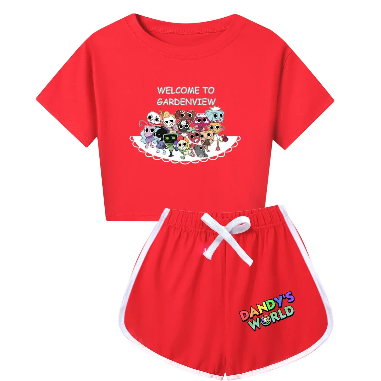 Newest Dandys World Pajamas Kids Cartoon Sleepwear Boys Daily Casual Pajamas Set Baby Girls Short Sleeve T-Shirt+Short 2pcs Sets